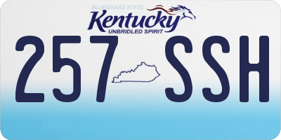 KY license plate 257SSH
