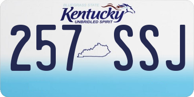 KY license plate 257SSJ