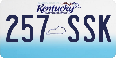 KY license plate 257SSK