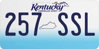 KY license plate 257SSL