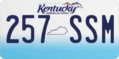 KY license plate 257SSM