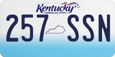 KY license plate 257SSN
