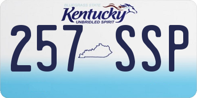 KY license plate 257SSP