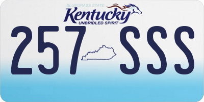 KY license plate 257SSS