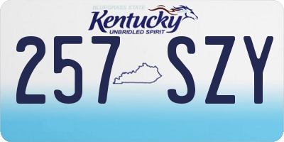 KY license plate 257SZY