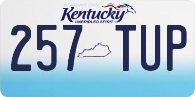 KY license plate 257TUP
