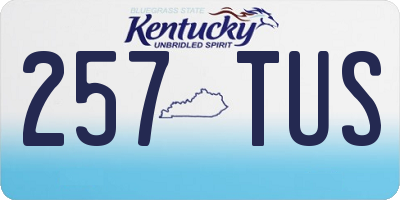 KY license plate 257TUS