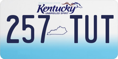 KY license plate 257TUT