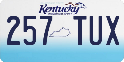 KY license plate 257TUX