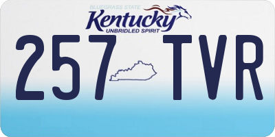 KY license plate 257TVR