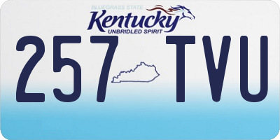 KY license plate 257TVU