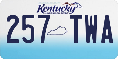 KY license plate 257TWA