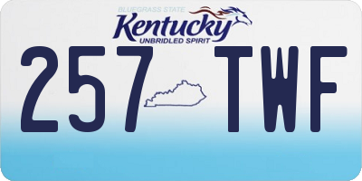 KY license plate 257TWF
