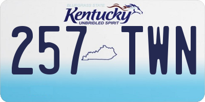 KY license plate 257TWN
