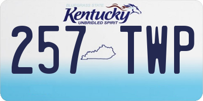 KY license plate 257TWP