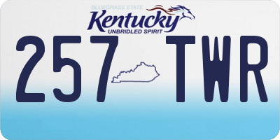 KY license plate 257TWR