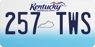 KY license plate 257TWS