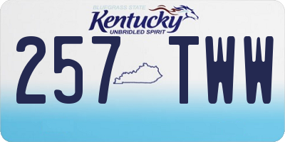 KY license plate 257TWW