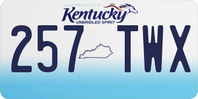 KY license plate 257TWX