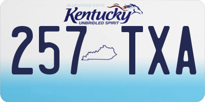 KY license plate 257TXA