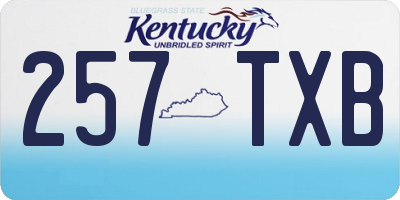 KY license plate 257TXB