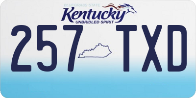 KY license plate 257TXD