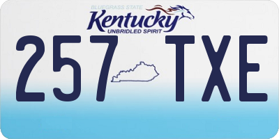 KY license plate 257TXE