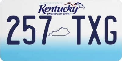 KY license plate 257TXG