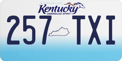 KY license plate 257TXI