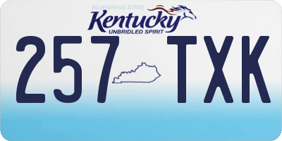 KY license plate 257TXK