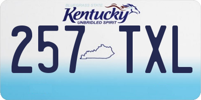 KY license plate 257TXL