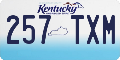 KY license plate 257TXM
