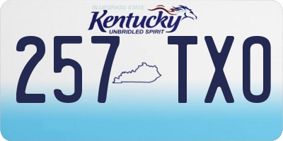 KY license plate 257TXO