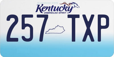 KY license plate 257TXP