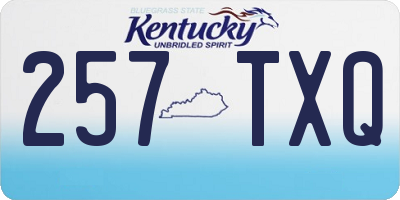 KY license plate 257TXQ