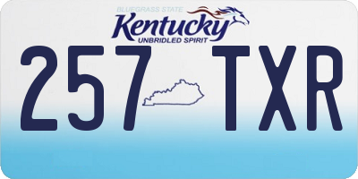 KY license plate 257TXR