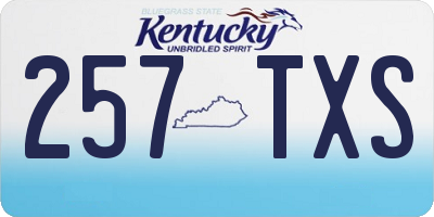 KY license plate 257TXS