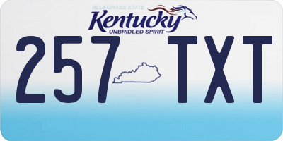 KY license plate 257TXT