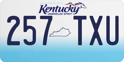 KY license plate 257TXU