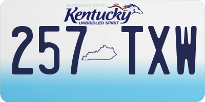KY license plate 257TXW