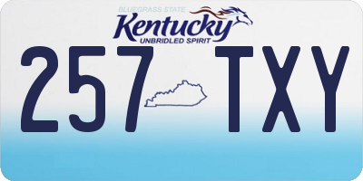 KY license plate 257TXY