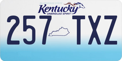 KY license plate 257TXZ