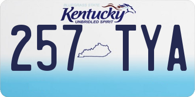 KY license plate 257TYA