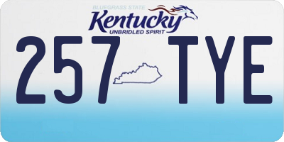 KY license plate 257TYE