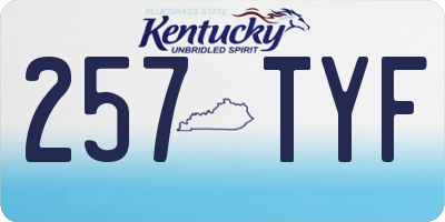 KY license plate 257TYF