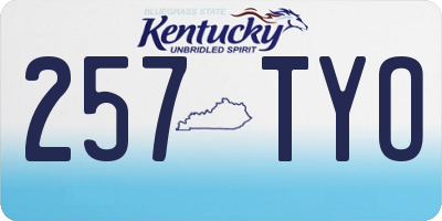 KY license plate 257TYO