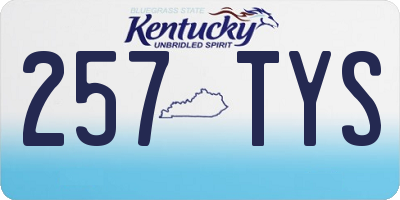 KY license plate 257TYS