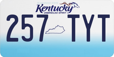 KY license plate 257TYT