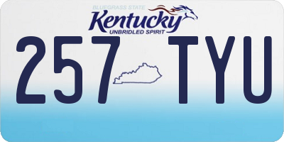 KY license plate 257TYU