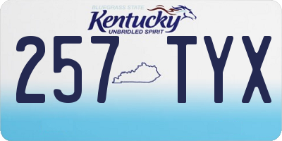 KY license plate 257TYX